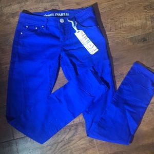 Bright blue jeggings